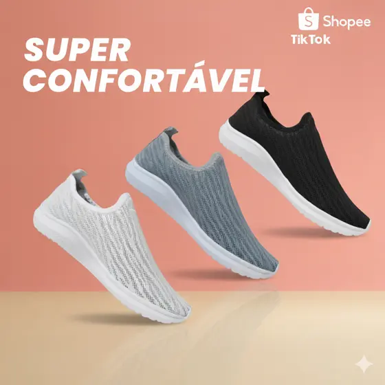 Sapato Feminino Slip On Confortável Para Idosas Calce Fácil Seguro