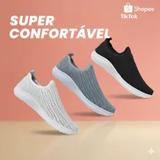 Sapato Feminino Slip On Confortável Para Idosas Calce Fácil Seguro