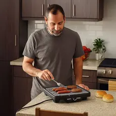 Churrasqueira Eletrica Grill Grelha Removivel Preto Versatil Facil Limpeza Uso Domestico