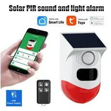 Inteligente WiFi Alarme De Movimento Infravermelho Detector À Prova Dwaterproof Água Solar Ao Ar Livre PIR Sirene Estrob
