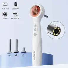 Limpador Portátil para Limpeza de Orelha com Tela IPS 1.38 Polegadas, Câmera Pequena de 4.2mm para Cera Auricular, Utili