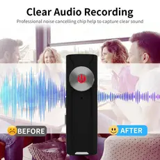 Dispositivo De Gravação De Áudio Portátil-MP3 player , Gravador , Redução De Ruído Inteligente , Controle De Voz De Alta