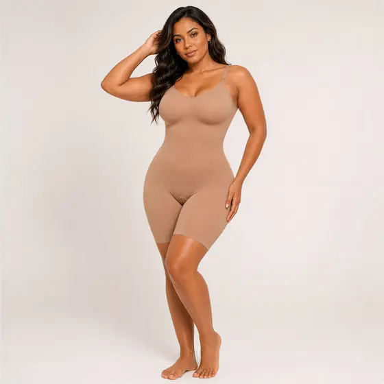 Body Cinta Macaquinho Modeladora Sem Costura com Abertura, Levantamento de Quadril e Modelagem do Busto Feminino