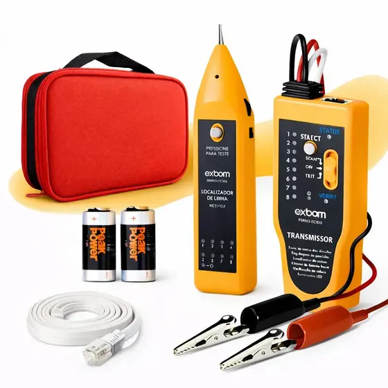 Kit Localizador Zumbidor E Testador De Cabos De Rede Rj45 E Rj11 Volume Ajustável Fepro-tc300