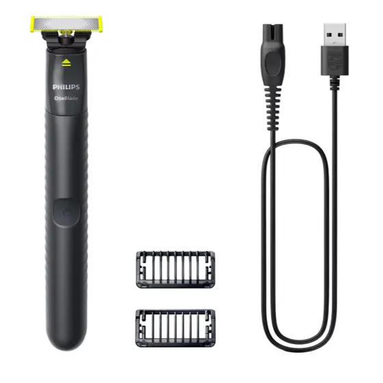 Aparador de Pelos Philips OneBlade QP 1424/10    | Barba, Bigode e Corpo | 2 Pentes + À Prova d’Água