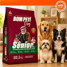 Ração Cachorro Adulto Raças Pequenas 10Kg Bom Peti Sênior Premium Carne