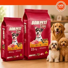 Ração Cachorro Adulto 10Kg Ou 15Kg Bom Peti Premium Raças Pequenas