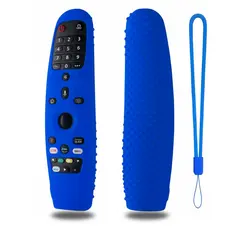 Capa Controle Remoto LG Magic com Alça de Segurança Azul Royal Silicone Flexível Aderência Garantida