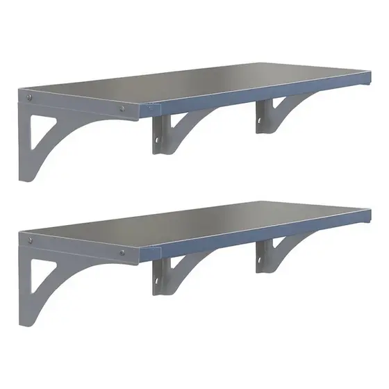 Kit 2 Prateleira Suspensas Em Inox 120x30 100% Inox