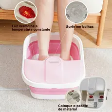 Banheira De Pedicure Portátil Com Rolos De Banheira De Hidromassagem Com Massagem E Aquecedor Automático Dobrável