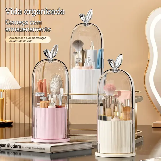 Organizador Portátil De Mesa Cosmético Maquiagem Porta-escovas Batom Caixa Tubo