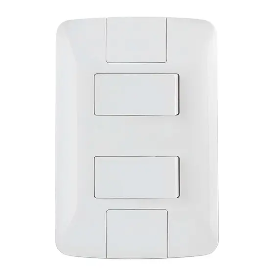 Interruptor Duplo Simples 4x2 Tramontina Aria Cor Branco 6 A 250v