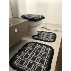 Jogo De Tapete Conjunto Banheiro 3 Peças Luxo Qualidade Promoção Decoração