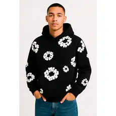 Moletom Floral Unissex Estampado Flanelado Quentinho Inverno Streetwear Hype Drip Moda