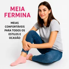 Kit 24 Pares de Meia Soquete Feminina Lisa Mulher Pro Dia a Dia