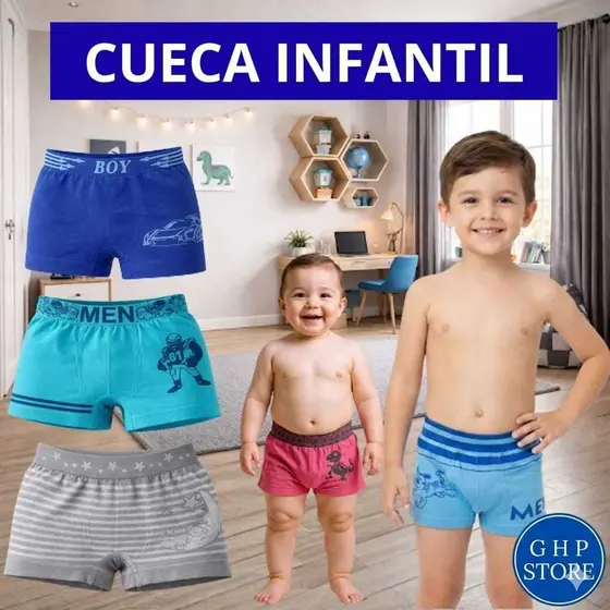Cueca Box Infantil  Microfibra Boxer Confortável MEN Boy