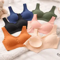 Top Sutiã Ice Silk Sem Costura Bojo Removível Poliamida Fresco Regata Alças Largas Feminino
