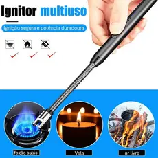 Acendedor De Fogão Isqueiro Eletrico Fogão Churrasqueira Vela Original Recarregavel USB