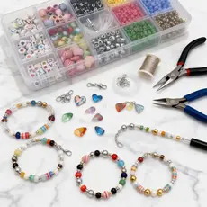 1/2/3 PCS Maleta Infantil  Conjunto Silicone Micangas de fazer Pulseiras Miçangas Colares