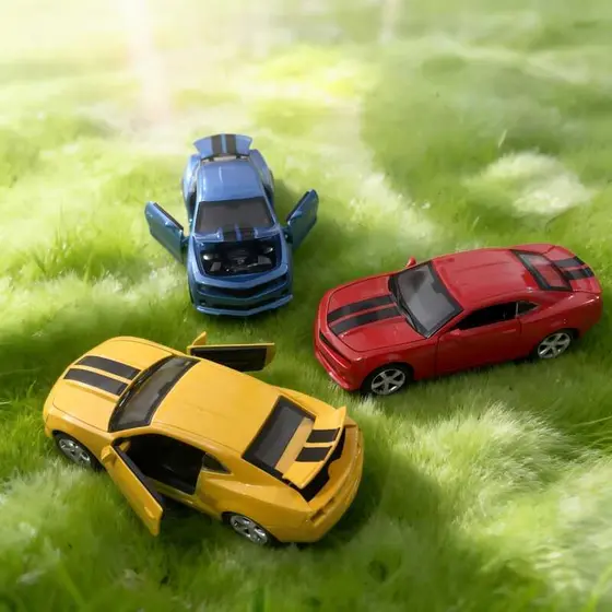 Camaro Carrinho Ferro Miniatura Abre Capô E Porta 13cm Metal