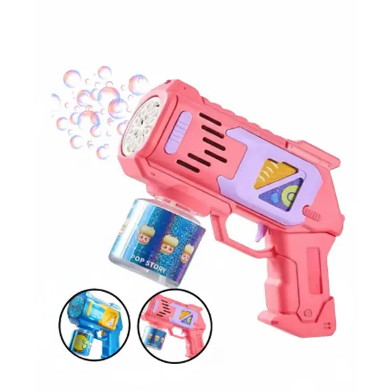 Brinquedo arminha de bolha de sabão colorido infantil - máquina de bolha de sabão - ROSA