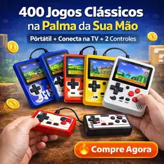 Mini Vídeo Game Portátil Retro 400 Jogos + 2 Controles HDMI/AV Console Nostálgico Infantil e Adulto (Cores Sortidas)