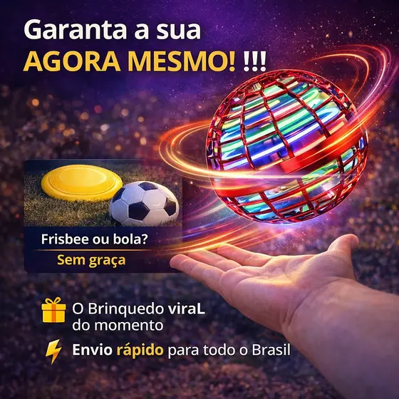 Bola Voadora LED Infantil Spinner Boomerang UFO Brinquedo Voador com Luz Recarregável