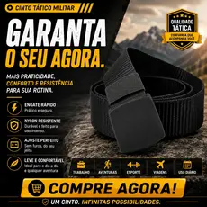 Cinto Tático Militar Nylon Engate Rápido Ajustável Unissex Cinto Resistente Casual