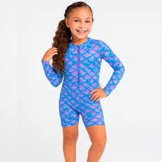 Macacão Infantil Praia Banho Feminino Proteção Solar Uv Natação Surf Piscina 4 6 8 anos