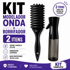 Kit Borrifador Pulverizador + Escova Onda ou Fitagem | Praticidade e Cuidado com os Cabelos