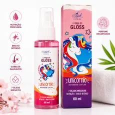 Reparador Capilar Gloss Unicórnio Belkit – 7 Óleos Mágicos, Nutrição e Brilho 60ml