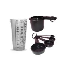 Conjunto Medidores 9 Peças (Copo Graduado + Colheres e Xícaras) para Confeitaria e Cozinha