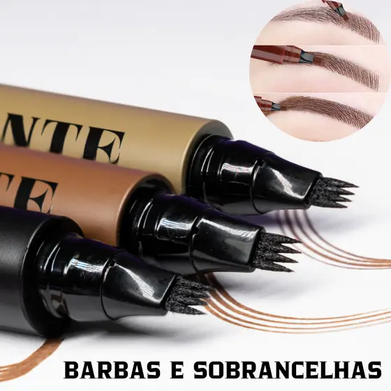 Kit 3 ou 4 Caneta para Sobrancelha e Barba À Prova D'água fio a fio Microblanding 3 Tonalidades