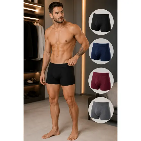 Kit com 4 Cuecas Box Masculinas Dry Fit Premium Respirável