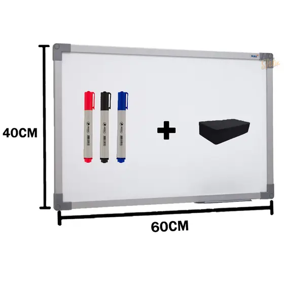 Quadro Lousa Branco  Color 60X40 Mol Aluminio Stalo