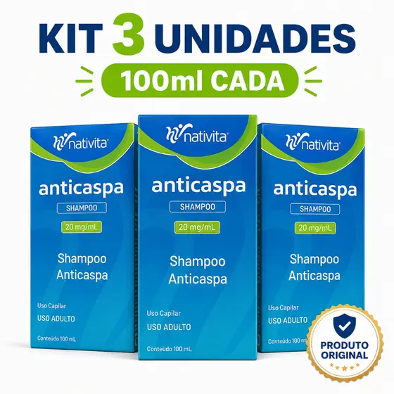 Kit 3x Shampoo Uso Diário Nativita100ml Cada Original