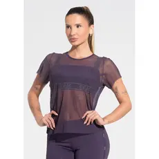 BLUSA BABY LOOK FEMININA DE TULE COM ELÁSTICO ACTIVITY DLK
