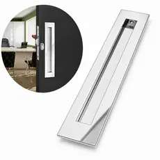 Puxador Concha  Embutir Cava Aço Inox 15cm Porta de Madeira Correr Polida Escovada Preta
