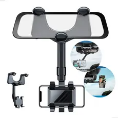 Suporte Celular Retrovisor Carro Universal 360° Ajustável GPS Veicular Fixação no Espelho Retrovisor
