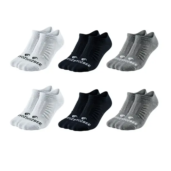 Kit 6 Pares de Meias Invisíveis Sapatilha Soquete Algodão Unissex 34/39 39/43 Syozbee