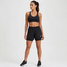 Short Fitness Feminino 2 em 1 Cintura Alta Bolso Celular Elastano Respirável Academia Treino Corrida Syozbee