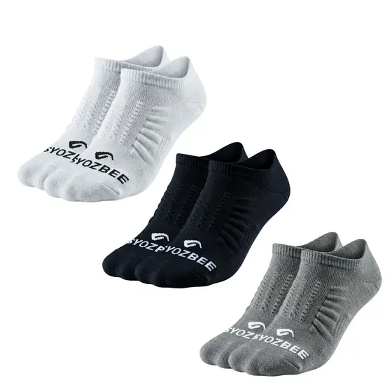 Kit 3 Pares Meia Invisível Sapatilha Soquete Algodão Premium Unissex para Tênis 34/39 39/43 Syozbee