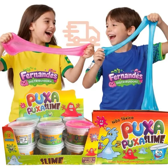 SLIME FESTA ANIVERSARIO PUXA PUXA KITS COM 10/20/30 UNIDADES envio rapido e seguro lembrancinhas