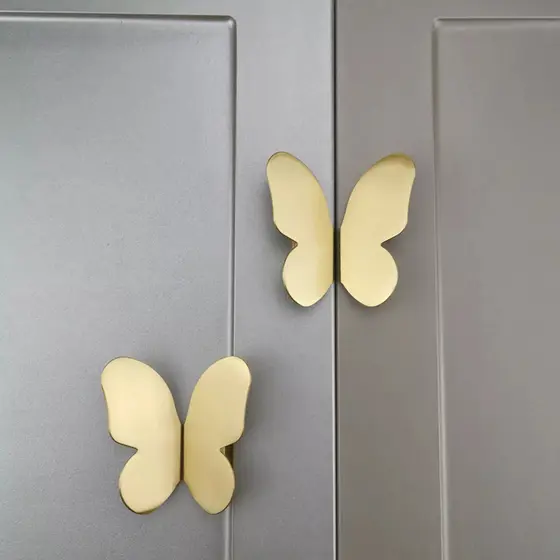 Puxador Borboleta Decorativa Dourada Genérica Nova