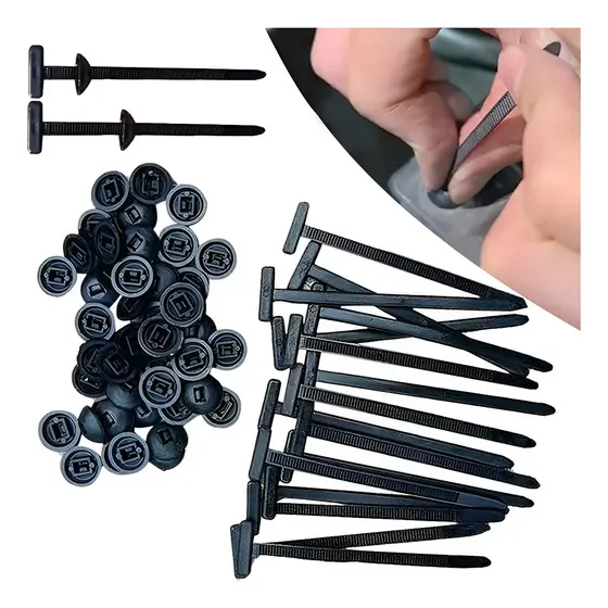 Kit 100 Abraçadeira Plásticas Fixador com Trava Carro Moto Universal