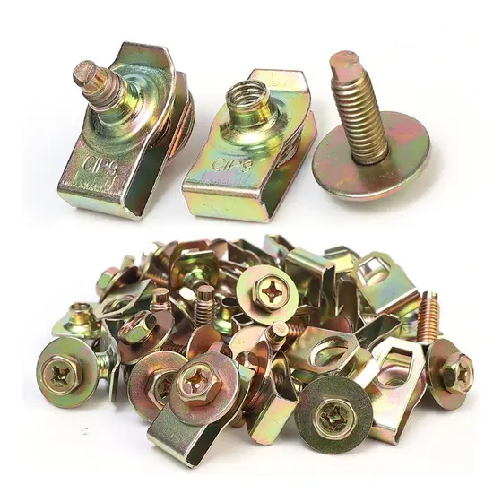 Kit 10 Parafusos + 10 Porcas Clip Tipo U Para Fixação Automotiva