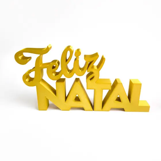 Decoração Natalina Letreiro "Feliz Natal" em 3D - Várias Cores