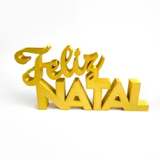 Decoração Natalina Letreiro "Feliz Natal" em 3D - Várias Cores