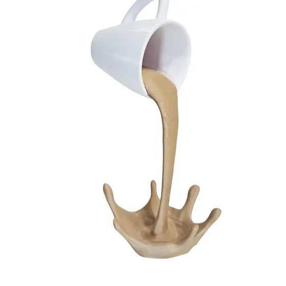 Escultura de Café Derramado Xícara Flutuante para Decoração - Várias Cores