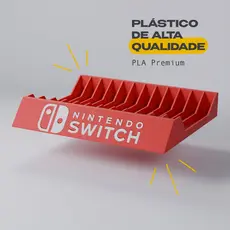 Suporte Organizador de Jogos para Nintendo Switch - Vermelho